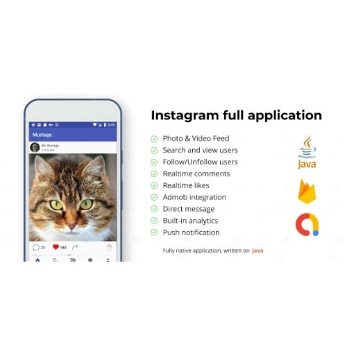 Instagram Android Full Applcation Firebase Web PhotoVideo