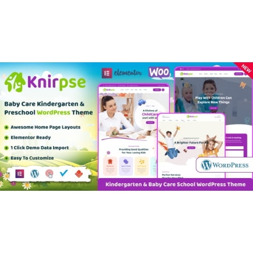 Knirpse – Kindergarten Baby Care WordPress Theme Nulled
