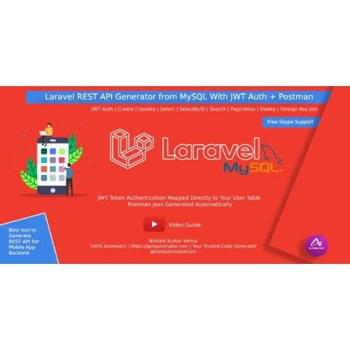 Laravel REST API Generator From MySQL With JWT Auth Postman