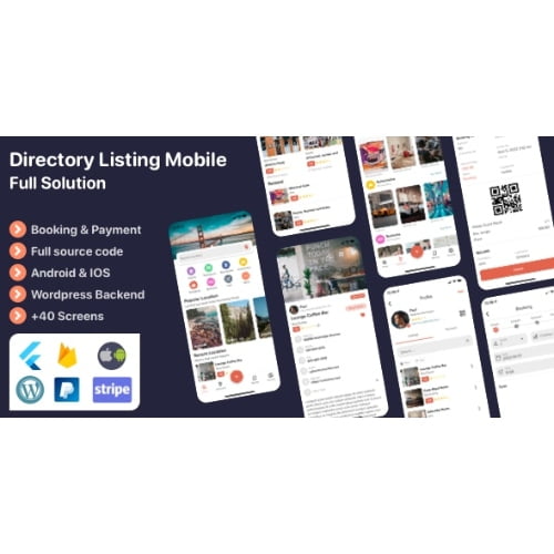 Listar FluxPro Flutter mobile directory listing booking Wordpress Backend Nulled