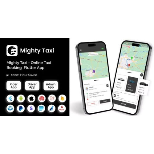 MightyTaxi Flutter Online Taxi Booking Full Solution User App Admin Laravel Panel Driver app