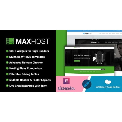MaxHost – Web Hosting, WHMCS and Corporate Business WordPress Theme with WooCommerce