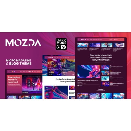 Mozda Micro Magazine Blog Theme with Dark Mode