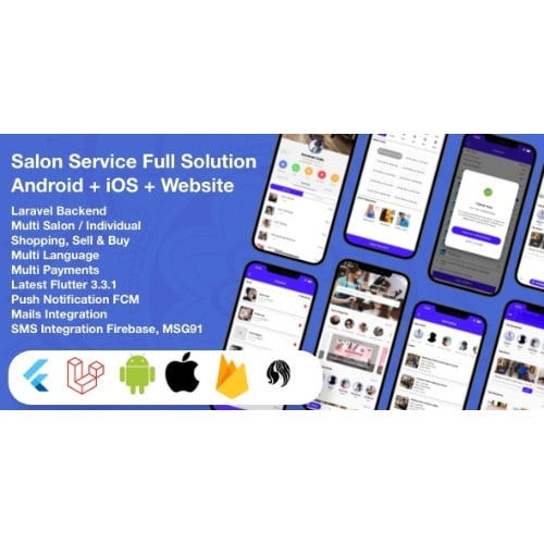 Multi Salon Individual Appointments Booking System Full App Solution Flutter Laravel Angular Nulled