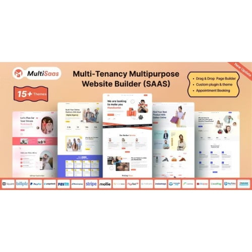MultiSaas Multi Tenancy Multipurpose Website Builder Saas