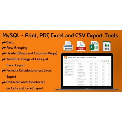 MySQL – Print PDF Excel And CSV Export Tools PHP Script Nulled 1