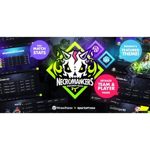 Necromancers eSports Gaming Team WordPress Theme