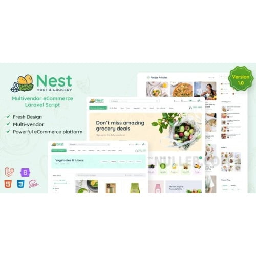 Nest Multivendor Organic Grocery Laravel eCommerce
