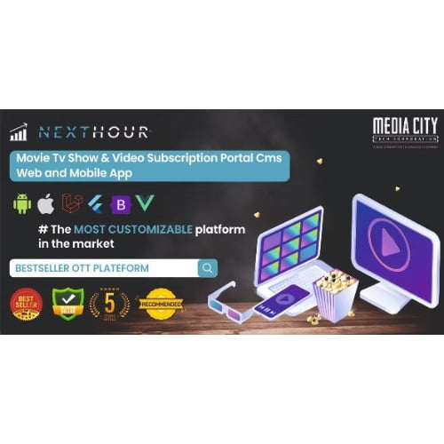 Next Hour Movie Tv Show Video Subscription Portal Cms Web and Mobile App