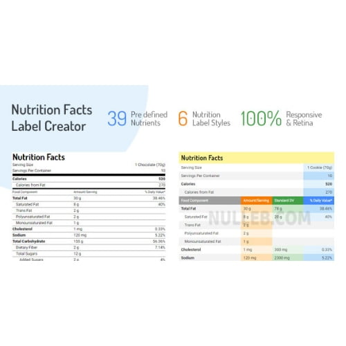 Nutrition Facts Label Creator