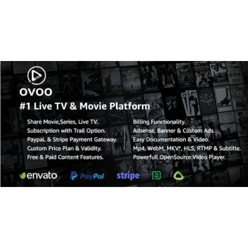 OVOO NULLED Live TV Movie Portal CMS with Membership System Free Download 1