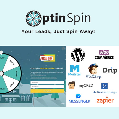 OptinSpin Fortune Wheel Integrated With WordPress WooCommerce and Easy Digital Downloads Coupons