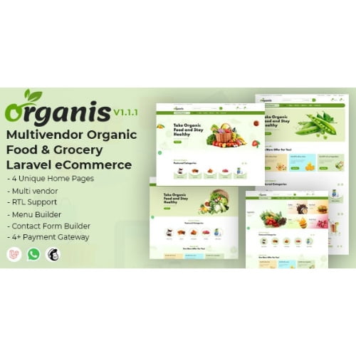 Organis Multivendor Organic Food and Grocery Laravel eCommerce Nulled 1