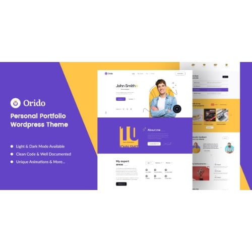 Orido Personal Portfolio WordPress Theme Nulled