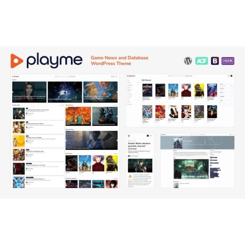 PLAYME Game News and Database WordPress Theme