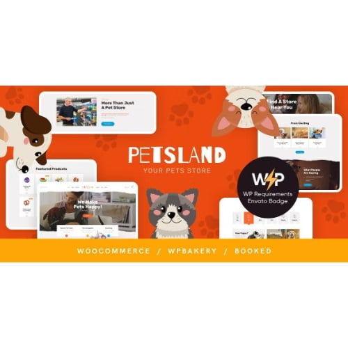 Pets Land Domestic Animals Shop Veterinary WordPress Theme