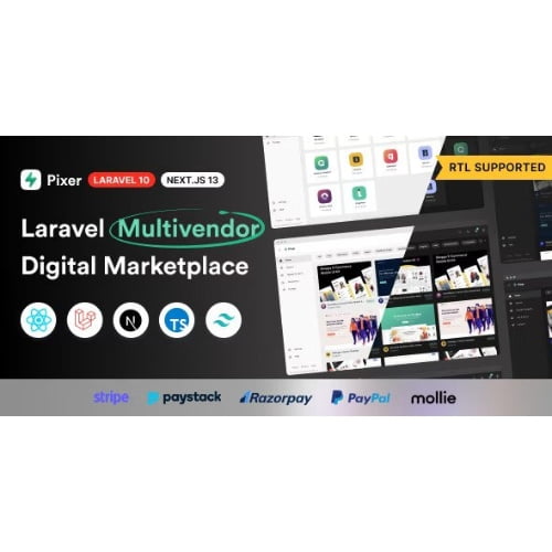 Pixer React Laravel Ecommerce Multivendor Digital Marketplace