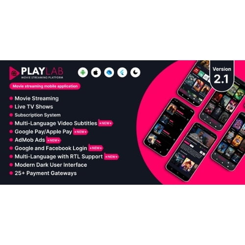 PlayLab Cross Platform on Demand Movie Streaming Mobile Application Nulled 1 1