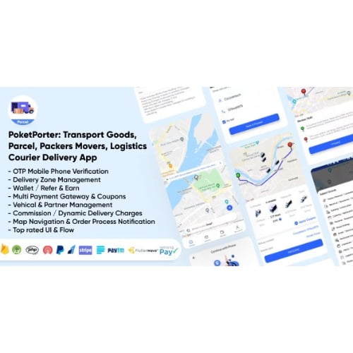 PoketPorter Transport Goods Parcel Packers Movers Logistics Courier Delivery App Full Solution