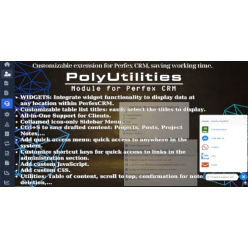 PolyUtilities for Perfex CRM Quick Access Menu Custom JS CSS and More