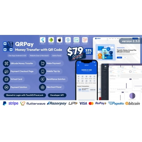 QRPay Money Transfer with QR Code Full Solution Nulled