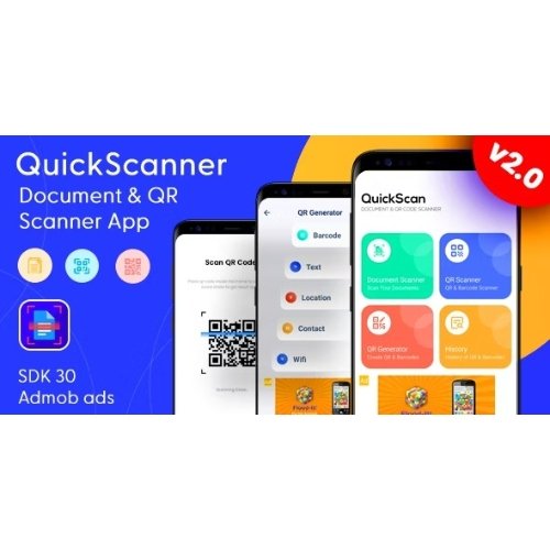 QuickScan Document Scanner QR Code Scanner QR Scanner with Admob Ads Free Download