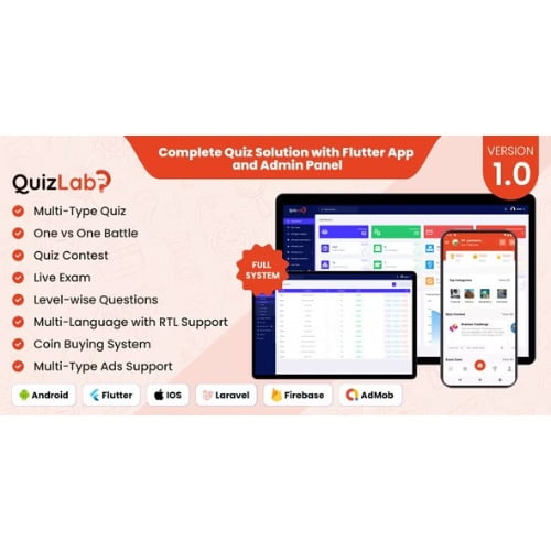 QuizLab Complete Quiz Solution with Flutter App and Admin Panel