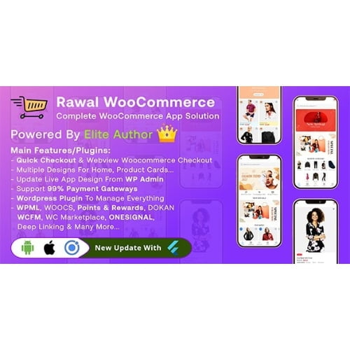 Rawal Ionic Woocommerce Flutter Woocommerce Full Mobile Application Solution with Setting Plugin Nul