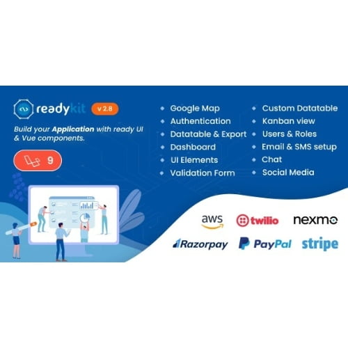 ReadyKit Admin User Dashboard Templates for Laravel Vue App Development Nulled