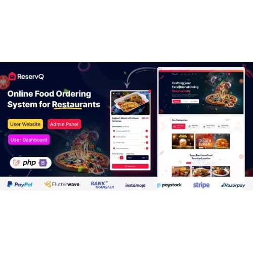 Reservq Online Food Ordering System for Restaurants Laravel Script