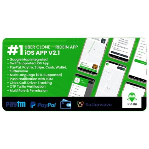 RideIn Taxi App iOS Taxi Booking App