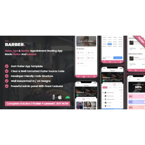 Salon Booking Management System With Mobile App using Flutter Nulled