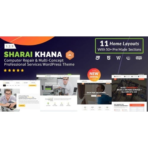 Sharai Khana Nulled Computer Repair Multi Concept Professional Services WordPress Theme Free Downloa