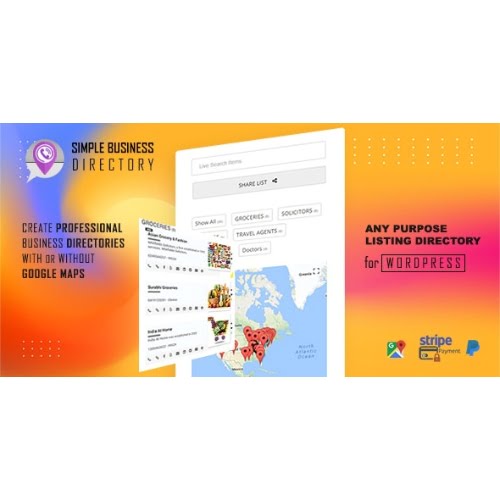 Simple Business Directory with Maps Store Locator Distance Search