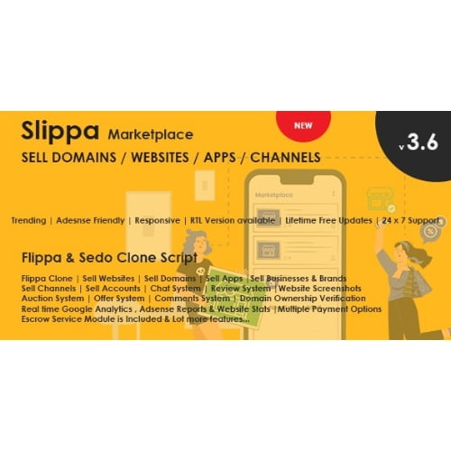 Slippa Domains Website App and Social Media Marketplace System Nulled