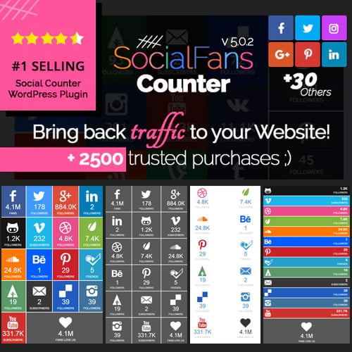 SocialFans WP Responsive Social Counter Plugin