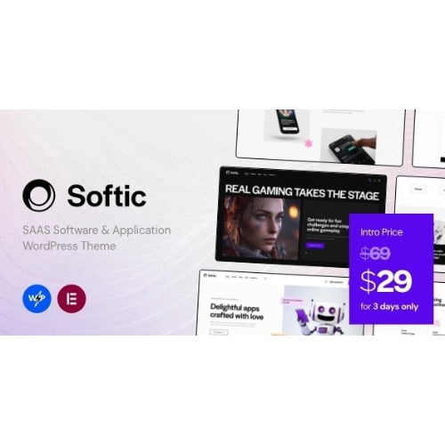 Softic Nulled SAAS Software Application WordPress Theme Free Download