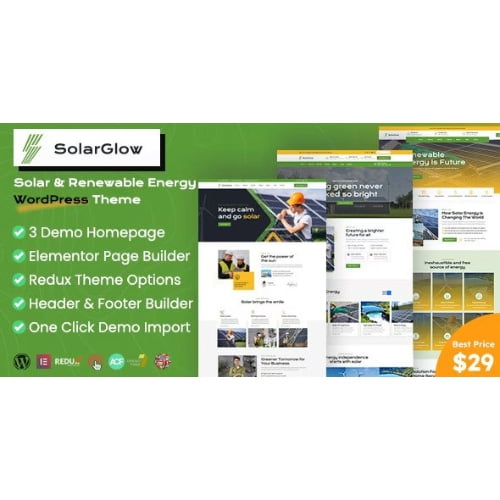 Solarglow Solar Renewable Energy WordPress Theme