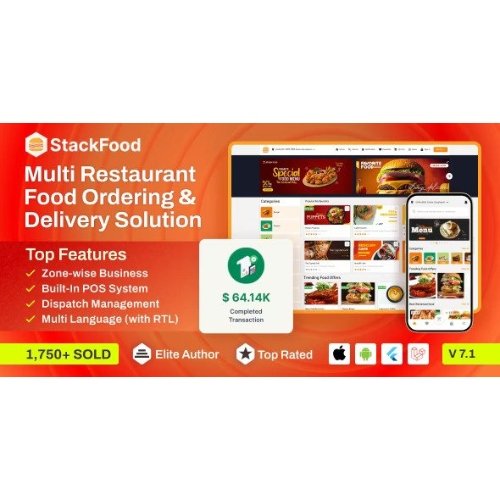 StackFood Multi Restaurant Food Delivery App with Laravel Admin and Restaurant Panel