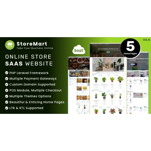 StoreMart SaaS Online Product Selling Business Website Builder