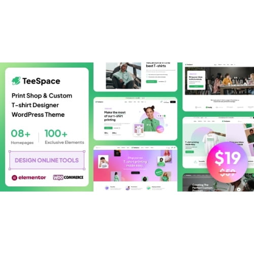 TeeSpace – Print Custom T-shirt Designer WordPress theme