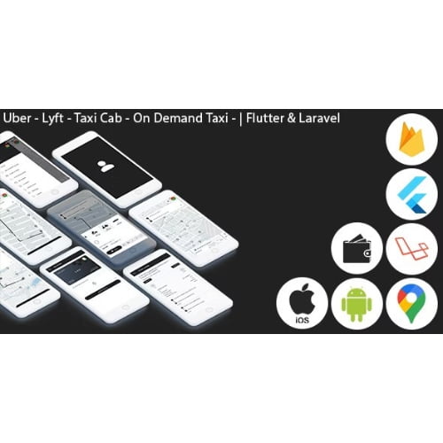 Uber Lyft Taxi Cab On Demand Taxi Complete Solution Flutter AndroidiOS Laravel
