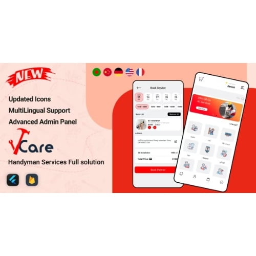 VCare Handyman Home Services Complete Solution Free Download