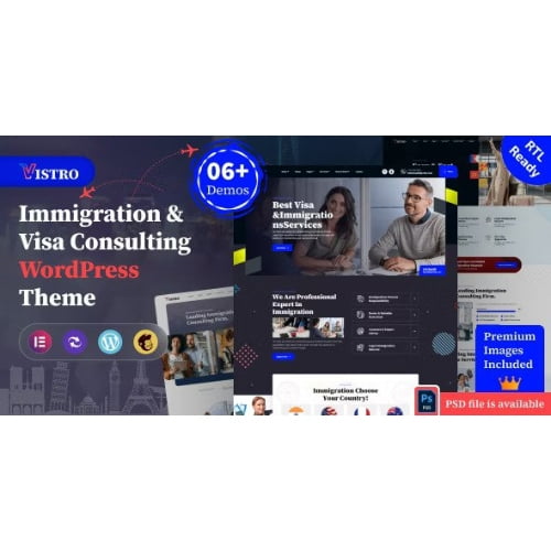 Vistro Immigration Visa Consulting WordPress Theme