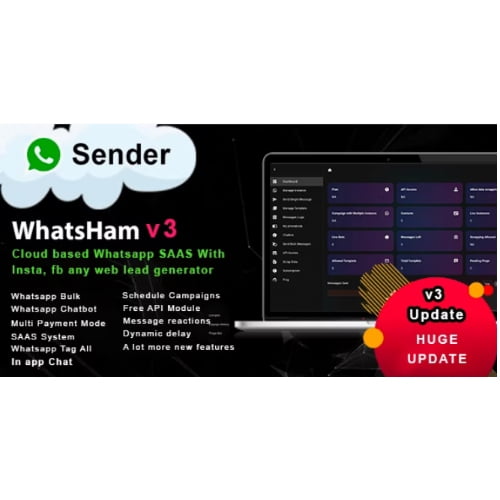 WhatsHam Cloud based WhatsApp SASS System with Lead Generator Nulled 4