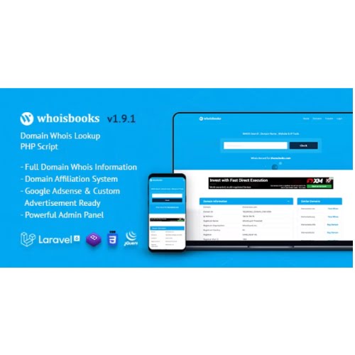WhoisBooks Domain Whois Lookup PHP Script Free Download