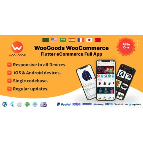 Woogoods WooCommerce Flutter Ecommerce Full App Nulled