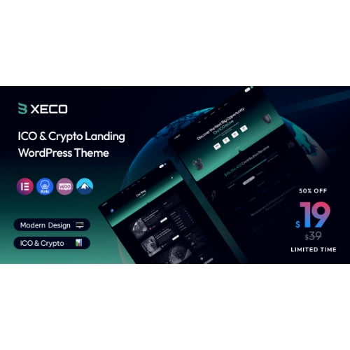 Xeco ICO Crypto Landing WordPress Theme Nulled