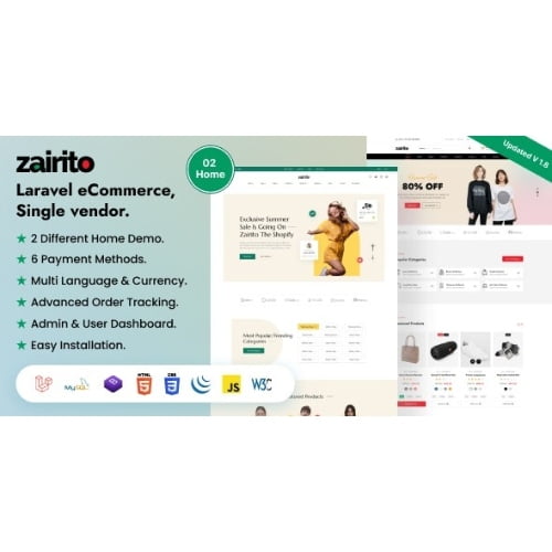 Zairito Laravel eCommerce System Single vendor Free Download 2