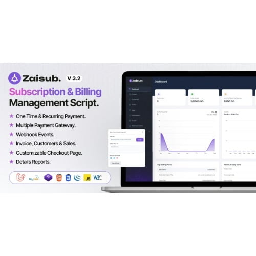 Zaisub Subscription Billing Management Laravel Script